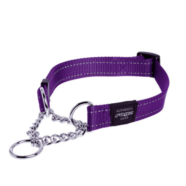 Rogz Obedience Half-check Collar Purple Color (Medium : 26-40cm)